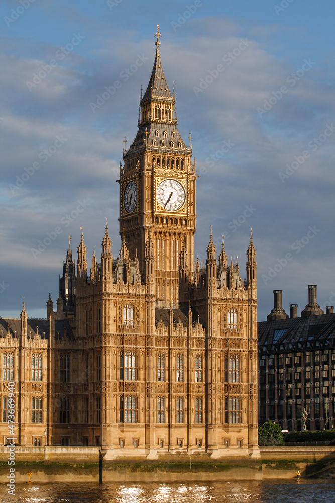 London's Big Ben in morning light. London's Big Ben in morning light.