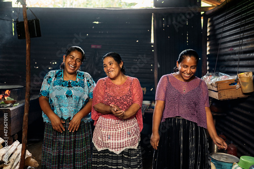 Portrait of guatemalan family women. photo