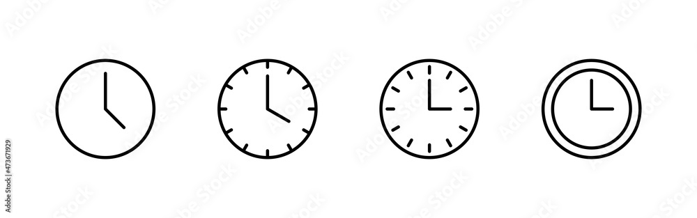 Clock icons set. Time sign and symbol. watch icon