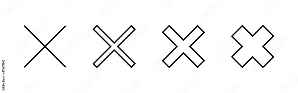 Close icons set. Delete sign and symbol. cross sign Close icons set. Delete sign and symbol. cross sign