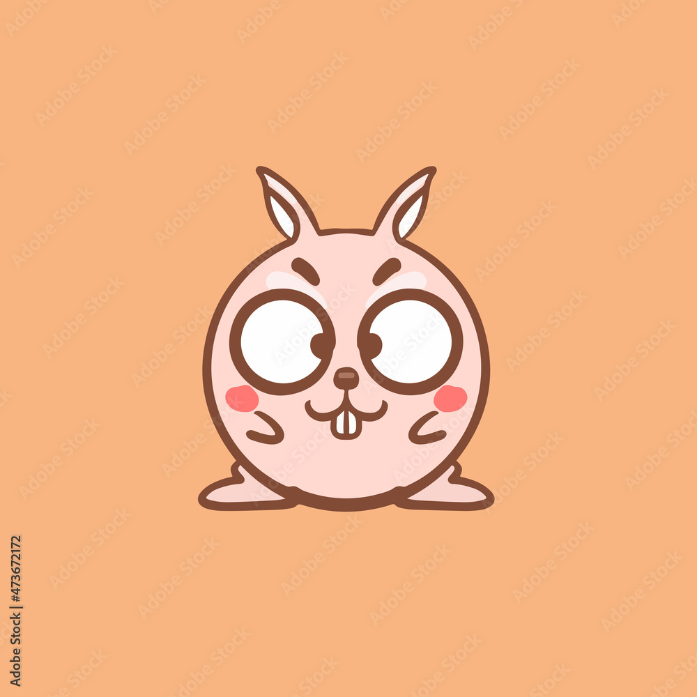 Hand painted cute cartoon rabbit of the Chinese Zodiac