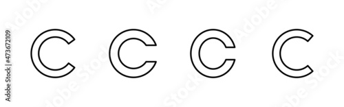 Copyright icons set. copyright sign and symbol