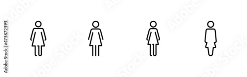 Female icons set. woman sign and symbol