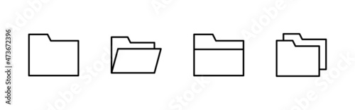 Folder icons set. folder sign and symbol