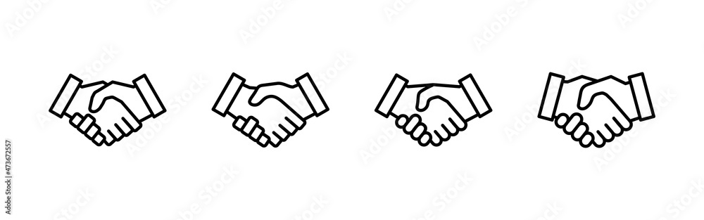 Handshake icons set. business handshake sign and symbol. contact agreement Handshake icons set. business handshake sign and symbol. contact agreement