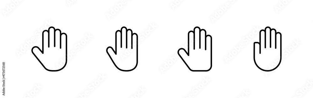 Hand icons set. hand sign and symbol. palm Hand icons set. hand sign and symbol. palm