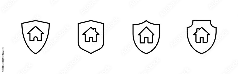 house insurance icons set. house protection sign and symbol house insurance icons set. house protection sign and symbol