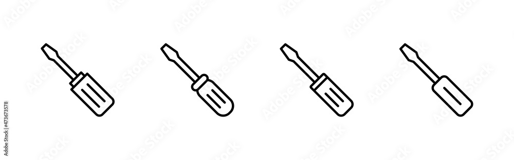 Screwdriver icons set.tools sign and symbol Screwdriver icons set.tools sign and symbol