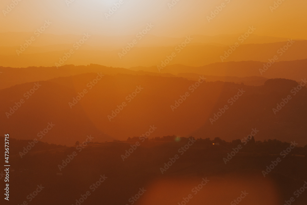 Layers Of Hills During Sunset Layers Of Hills During Sunset