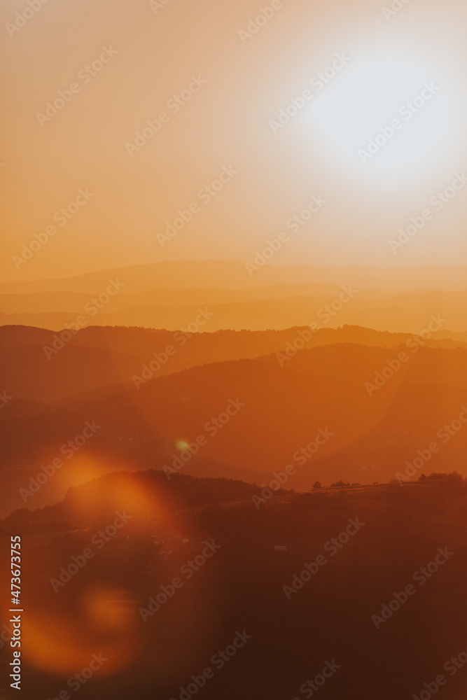 Layers Of Hills During Sunset Layers Of Hills During Sunset