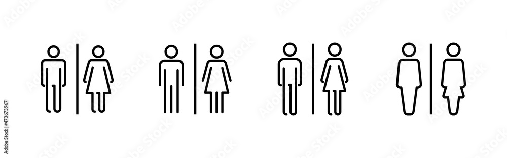 Toilet icons set. Girls and boys restrooms sign and symbol. bathroom sign. wc, lavatory Toilet icons set. Girls and boys restrooms sign and symbol. bathroom sign. wc, lavatory