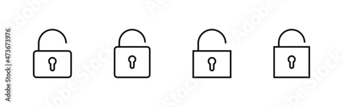 Unlock icons set. Unlock sign and symbol. unlocked padlock icon