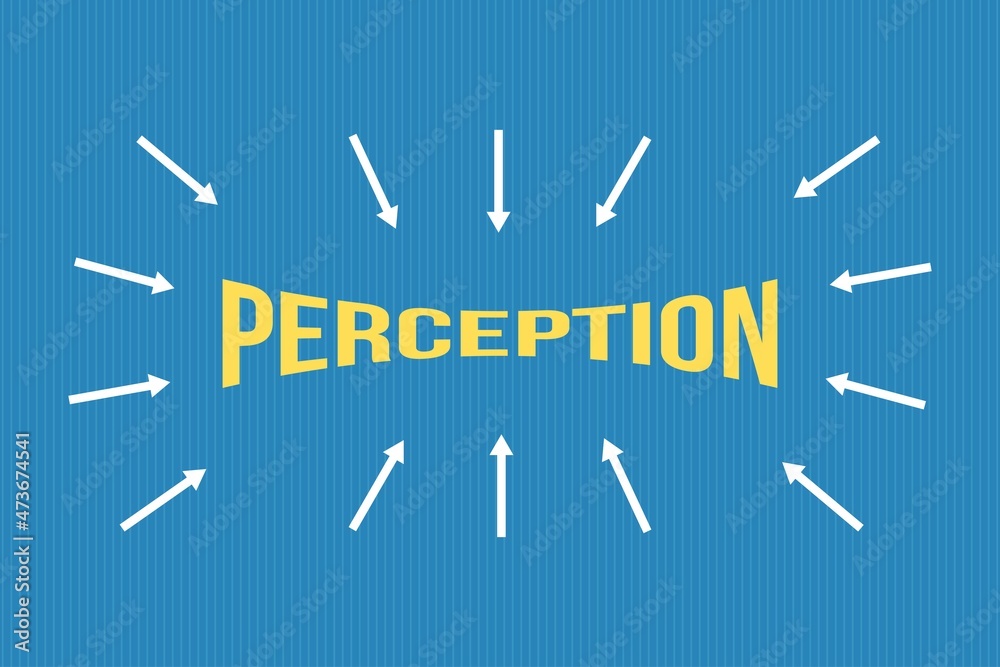 Perception typography on blue background design. Perception text poster, banner, and t-shirt design