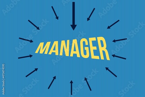 Manager typography text vector design. Manager  text for poster, notice,  nameplate etc.