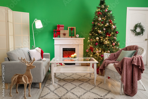 Cozy christmas living room ...