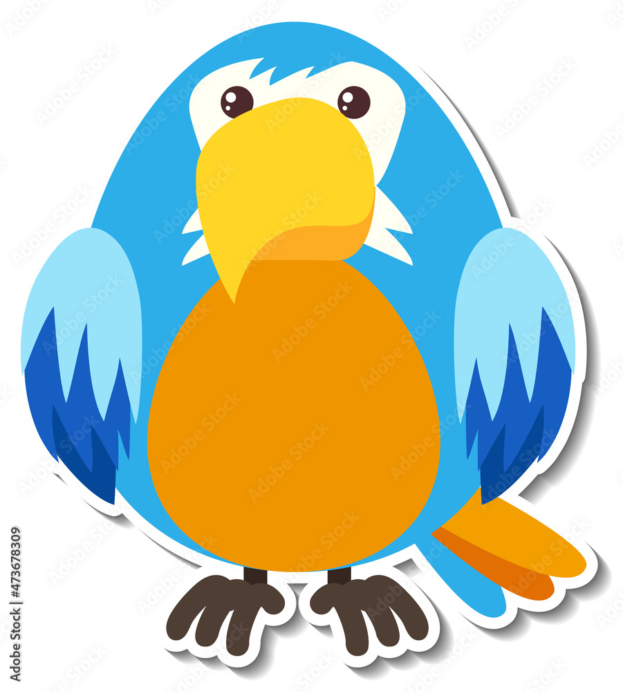 Fototapeta premium Chubby bird animal cartoon sticker