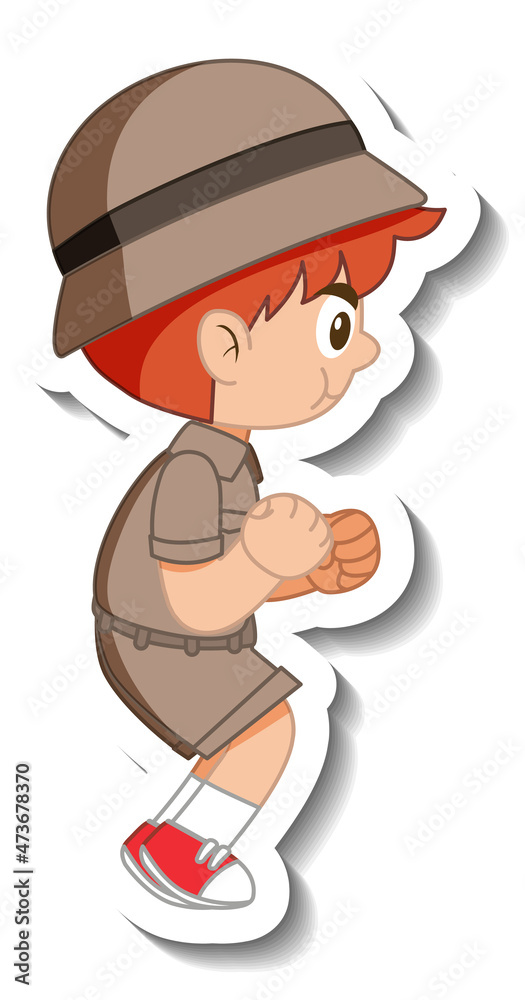 Little boy scout cartoon character sticker Little boy scout cartoon character sticker