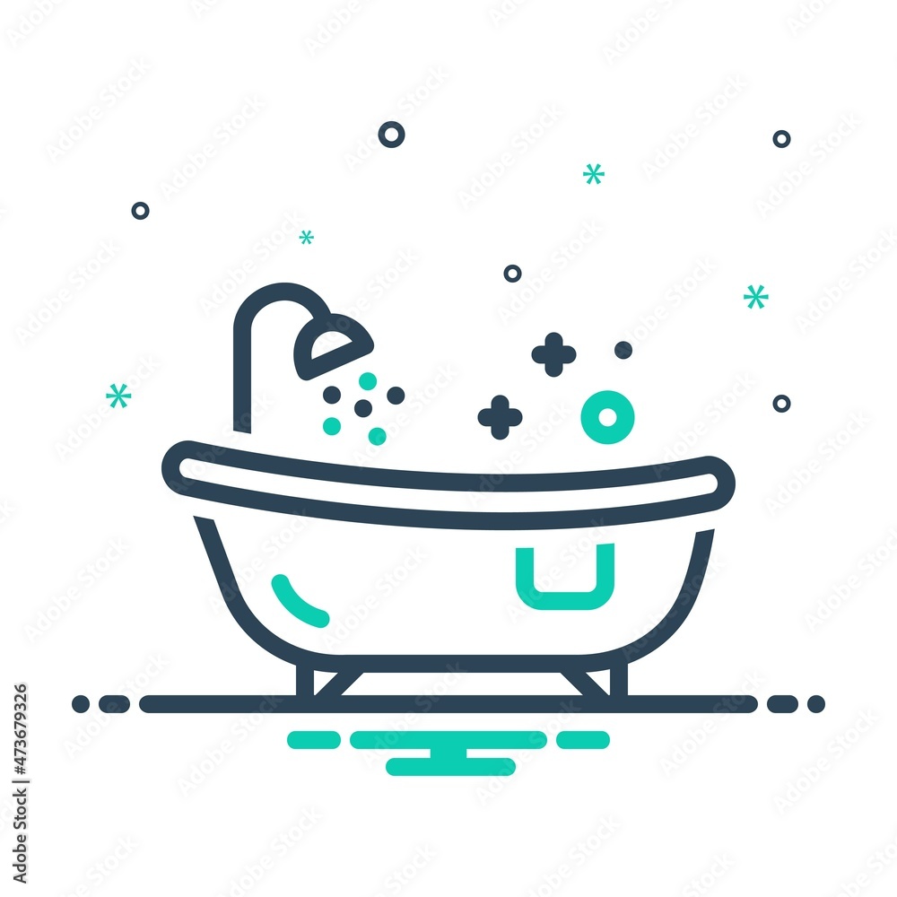 Naklejka premium Mix icon for tub