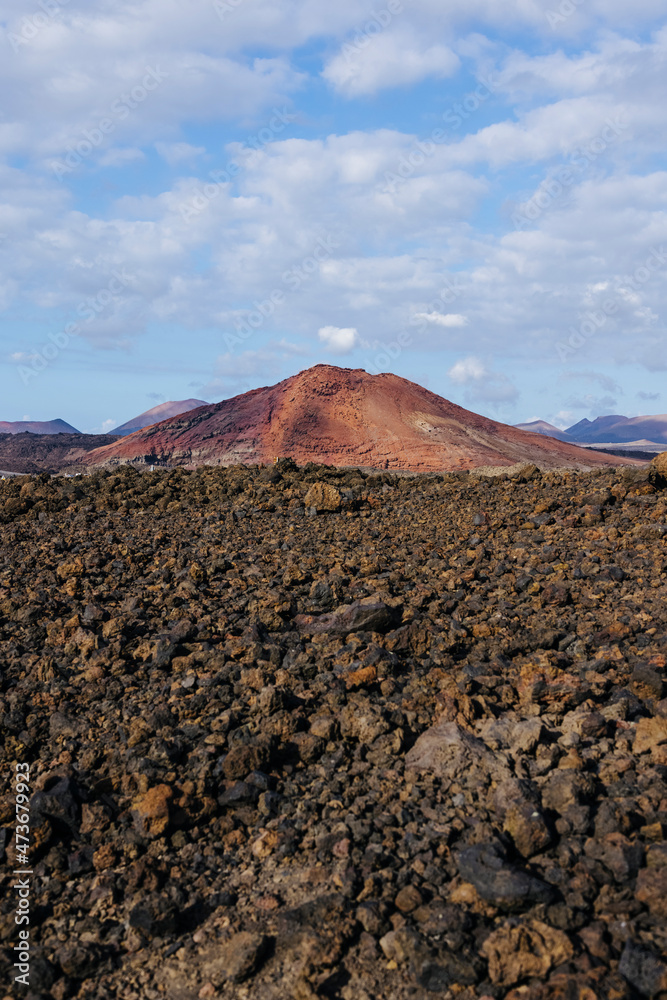 Picturesque landscape of mountains with volcanic stones Picturesque landscape of mountains with volcanic stones