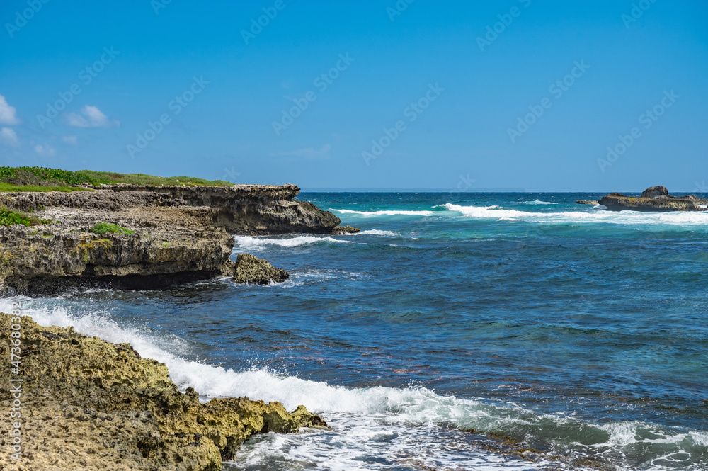 uninhabited island in the caribbean and atlantic ocean on the border uninhabited island in the caribbean and atlantic ocean on the border
