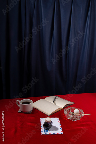 Writer Still life / Blank page photo