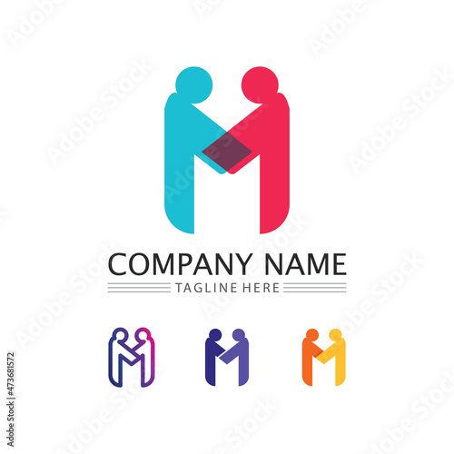 M Letter Logo Template and font logo design vector