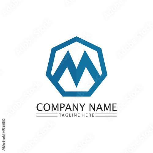 M Letter Logo Template and font logo design vector