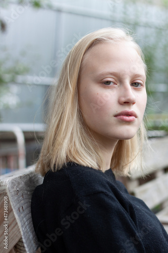 Portrait of young blonde woman  photo