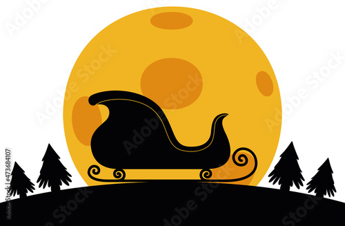 Silhouette Of Santa Claus Sleigh
