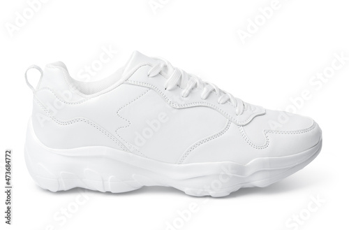 One white sneaker shoe isolated on white