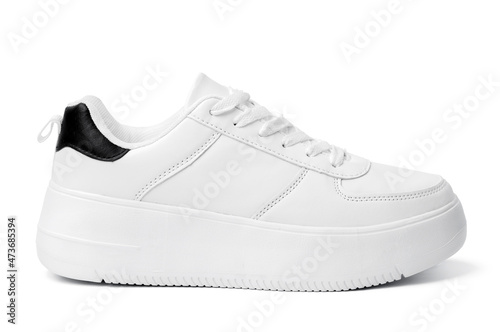 One white sneaker shoe isolated on white