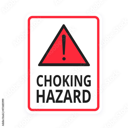 Free Download Choking hazard forbidden sign sticker not suitable for children under 3 years isolated on white background vector illustration. Warning triangle, sharp edges and small parts danger. - GFXLoad