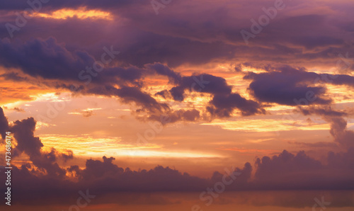 Colorful cloudy sky on a sunset, natural background