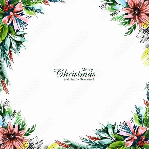 Hand draw artistic christmas decorative wreath celebration background © Harryarts