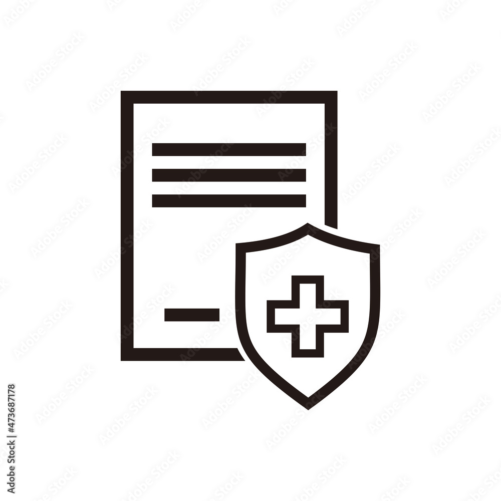 Obraz premium medical insurance line icon, simple healthy paper concept flat design 