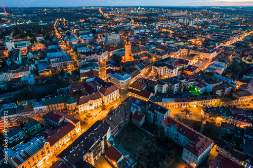 Old Town Cityscape in Tarnow, Poland. Drone View © marcin jucha