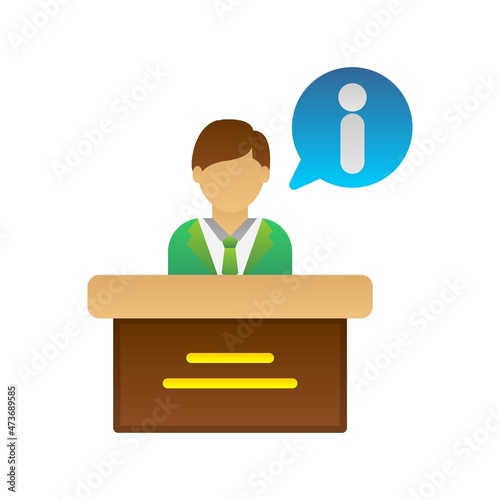 Reception Flat Gradient Vector Icon Design