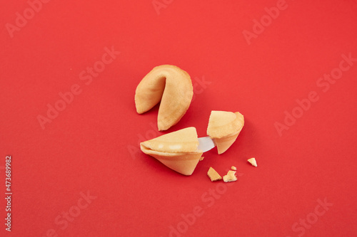Broken and whole Chinese fortune cookies