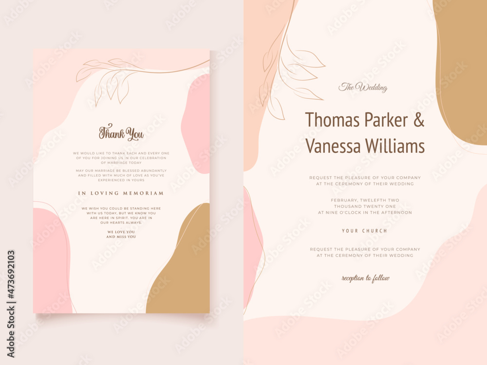 memphis style wedding invitation card template design