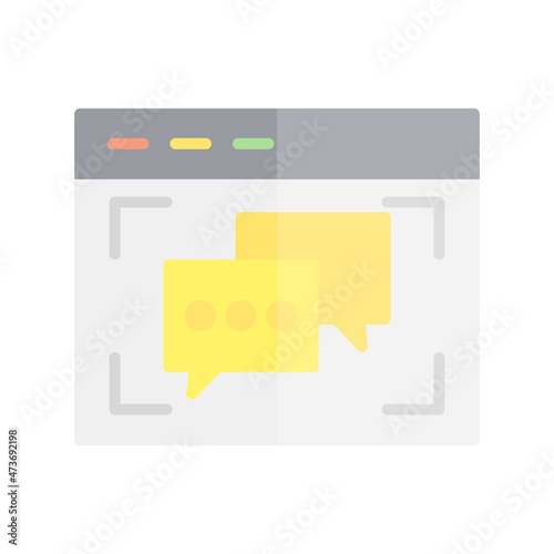 Online Chat Flat Light Vector Icon Design