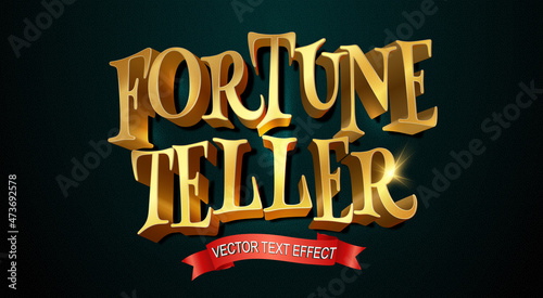 golden fortune teller vector text effect