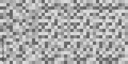 Censored sign from pixel blur. Square grey background in mosaic design. Abstract vector illustration, blurry effect for protection face on photo and video. Digital censorship for content