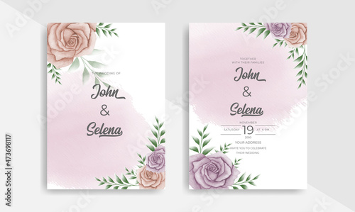 Elegant Watercolor Floral Wedding Invitation Card