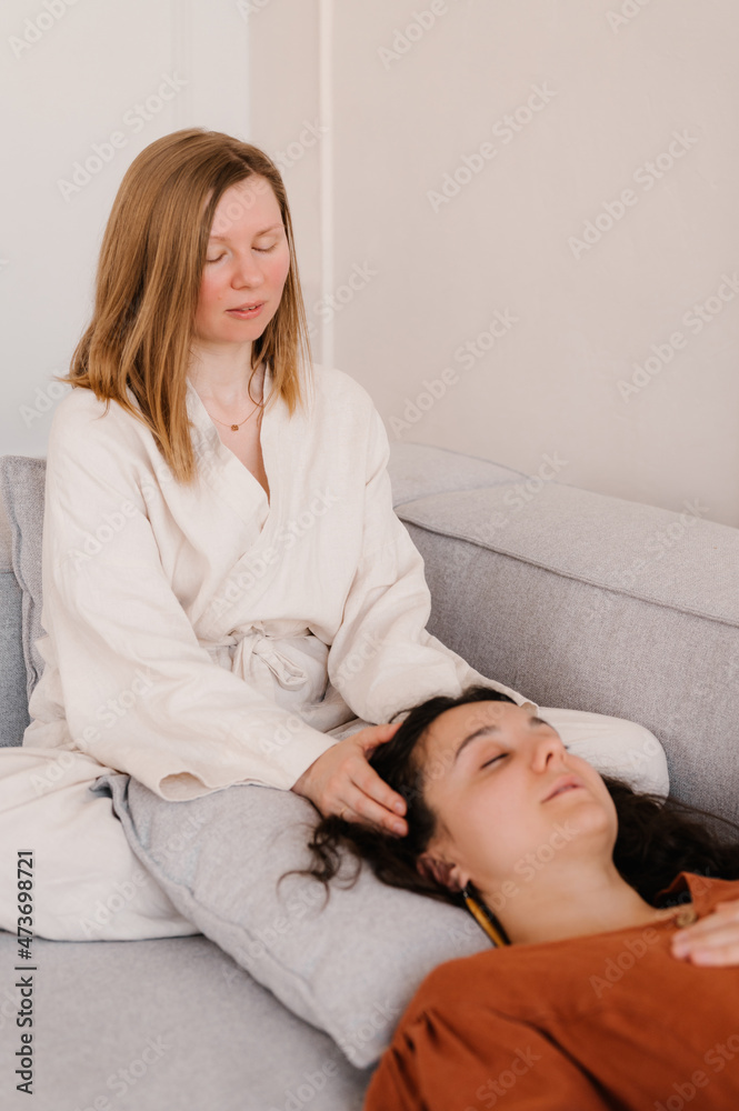 Woman doing Access Bars massage