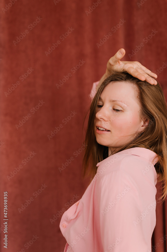 Sensual woman dancing gracefully at home Sensual woman dancing gracefully at home