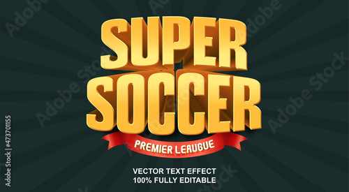 supper soccer vector text effect