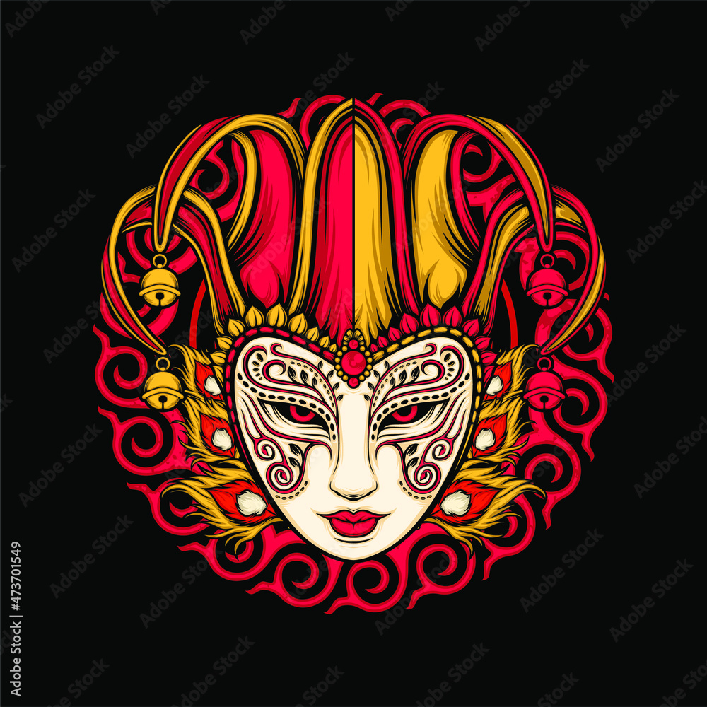 feamel jester head illustration feamel jester head illustration