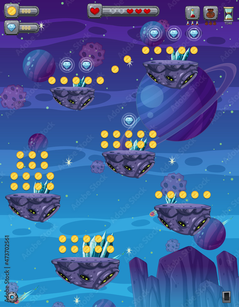 Obraz premium A Game Template Galaxy Space Scene