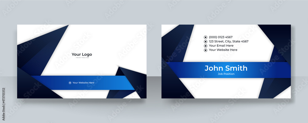 Modern blue business card design template. Elegant professional creative and clean business card template with corporate identity concept. Vector illustration Modern blue business card design template. Elegant professional creative and clean business card template with corporate identity concept. Vector illustration