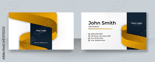 Modern black and gold brown business card design template. Elegant professional creative and clean business card template with corporate identity concept. Vector illustration
